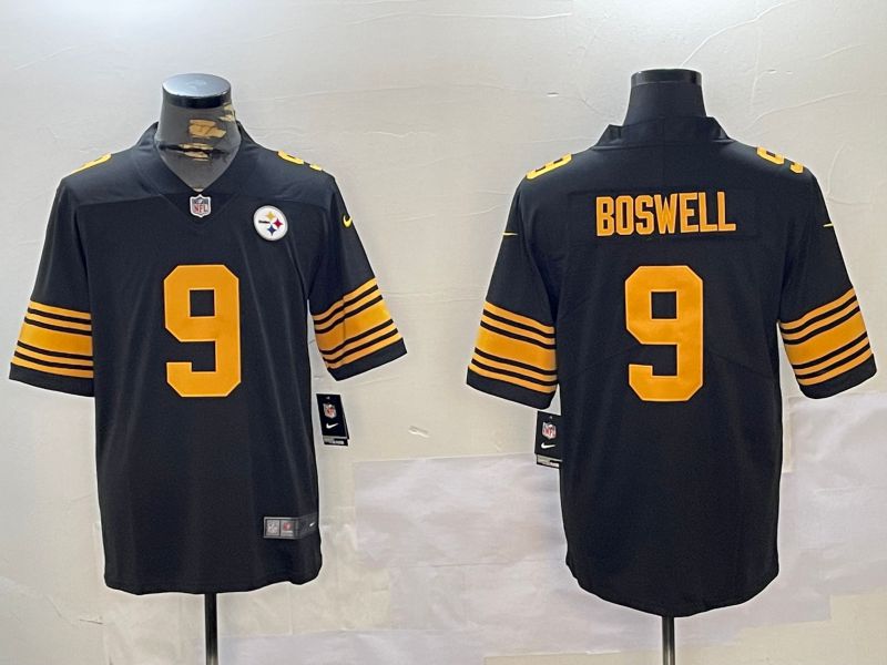 Men Pittsburgh Steelers #9 Boswell Black 2024 Nike Vapor Limited NFL Jersey style 3->los angeles dodgers->MLB Jersey
